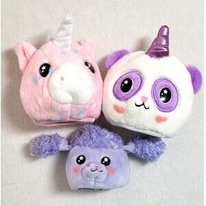 Barbie Cutie Reveal Slumber Party Plush Heads Costume Unicorn Panda Poodle Lot